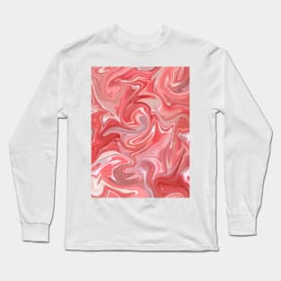 Gentle Pink Silk Marble - Pastel and Hot Pink with White Liquid Paint PatternPattern Long Sleeve T-Shirt